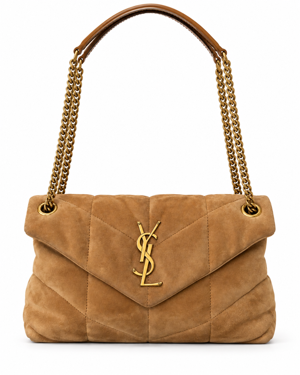 Saint Laurent Puffer Medium Suede Shoulder Bag