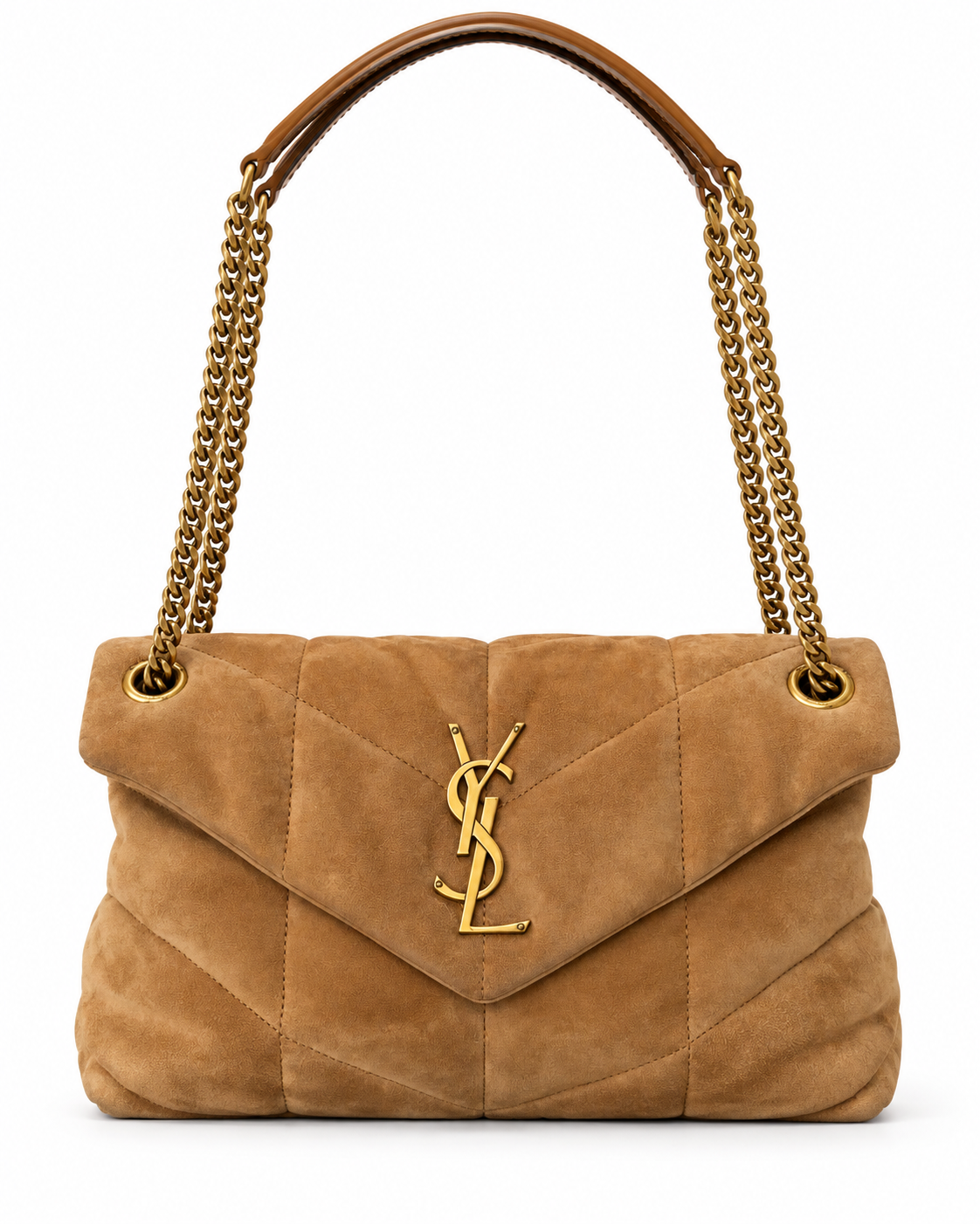 Saint Laurent Puffer Medium Suede Shoulder Bag