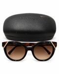 Salvatore Ferragamo Cat-Eye Sunglasses – Dark Tortoise/Brown Gradient