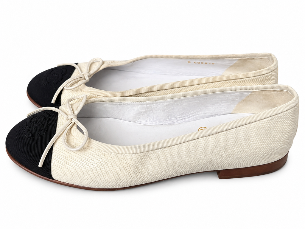 Chanel CC Cap-Toe Ballet Flats